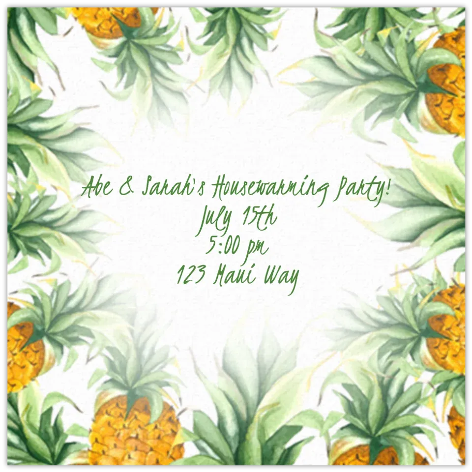 Welcome Pineapple card