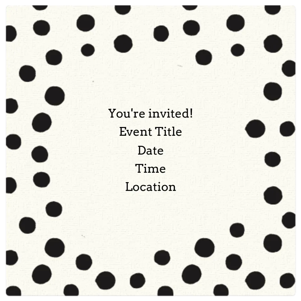 Black & White Dots card