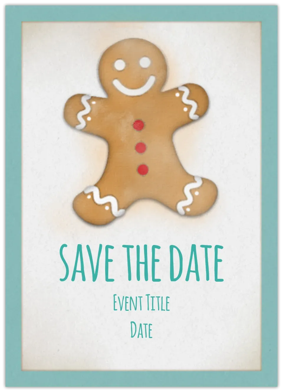 Gingerbread Man Save The Date card