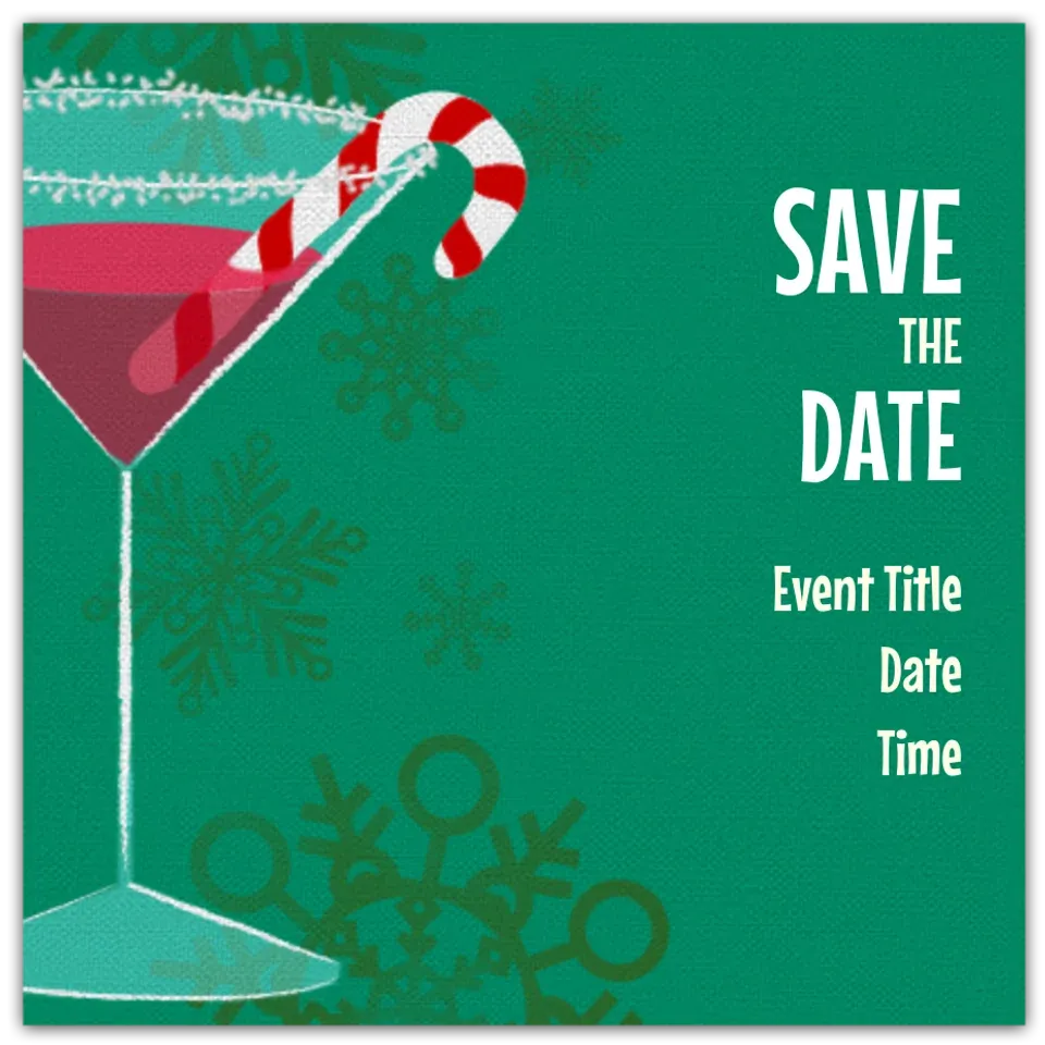 Cocktails Save the Date card