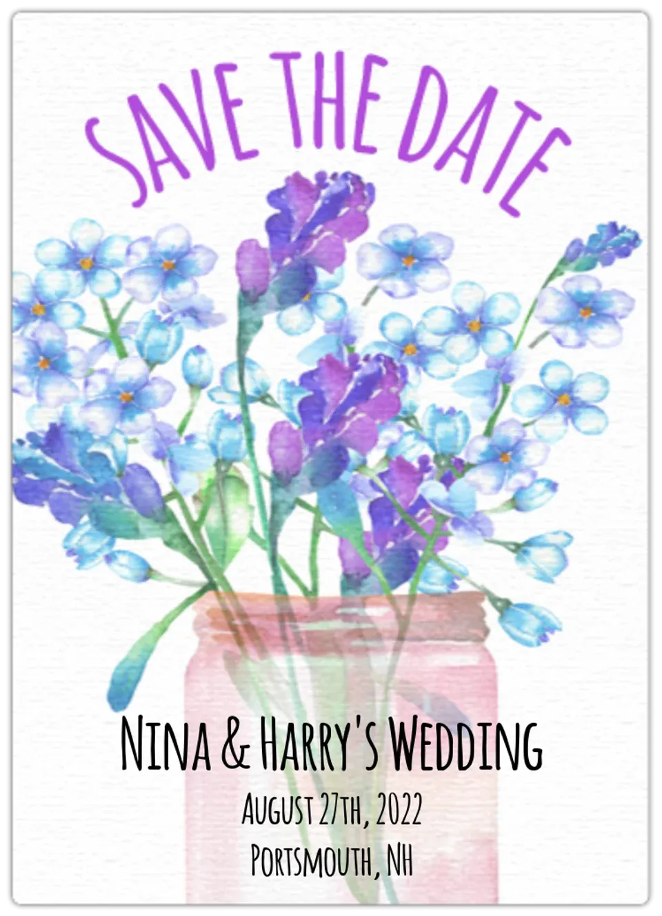 Wedding Bouquet Save the Date card