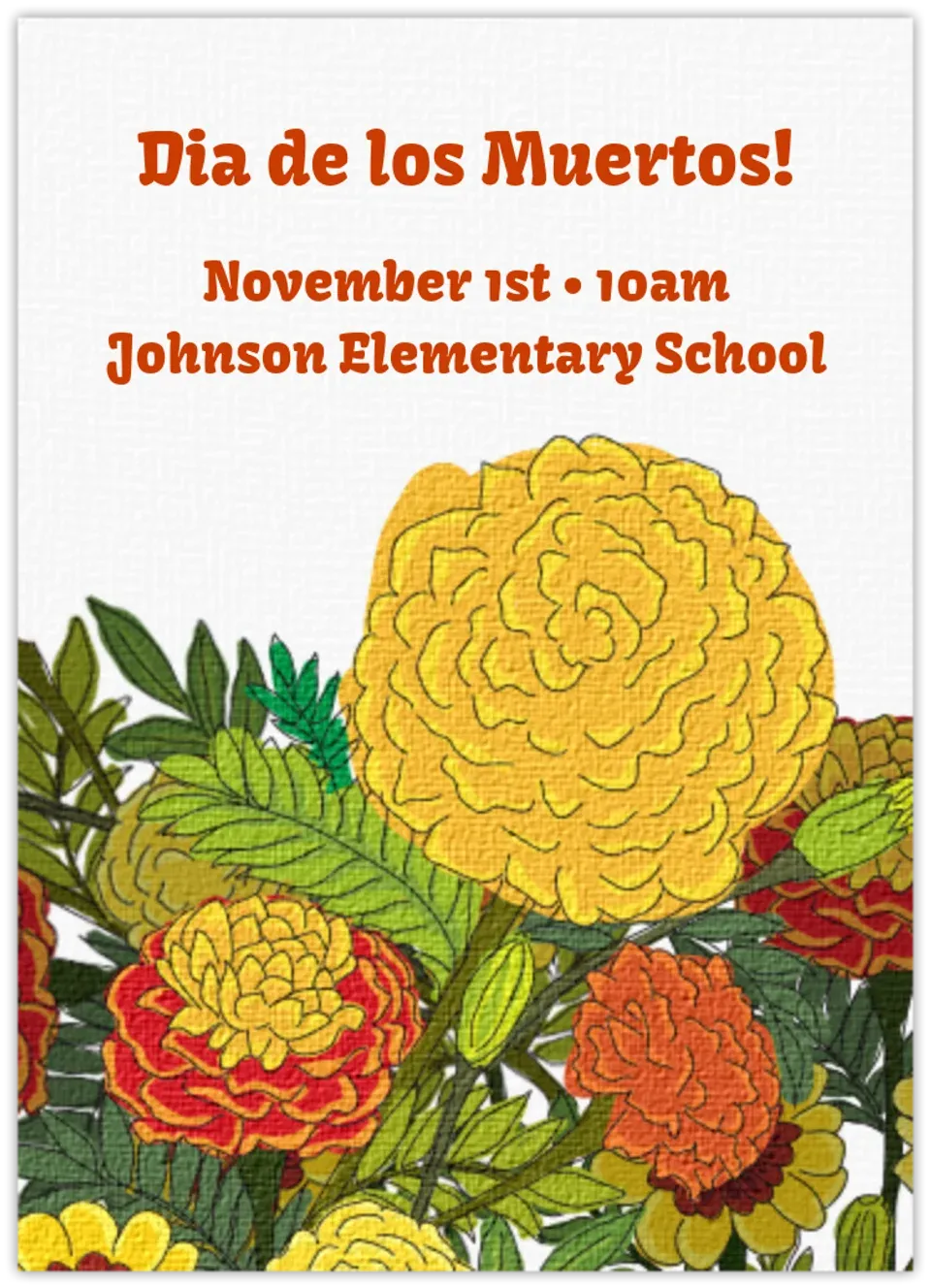 Yellow Marigolds card