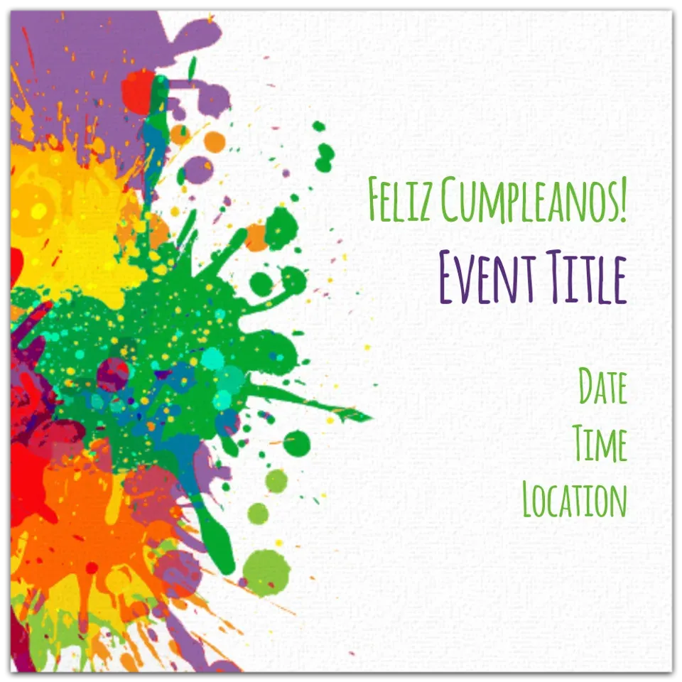 Paint Splatter Purple card