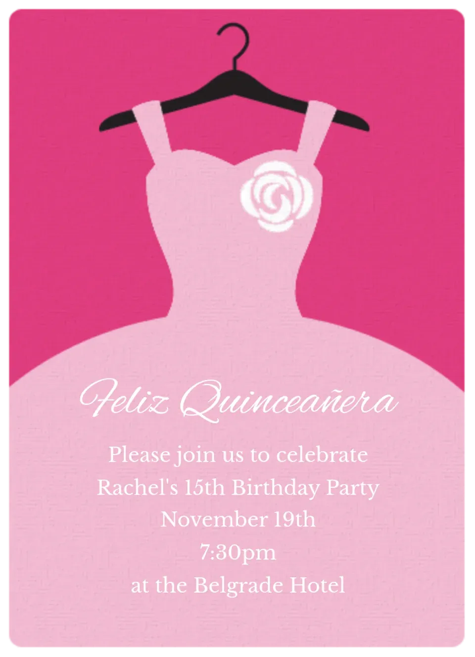 Quinceañera card