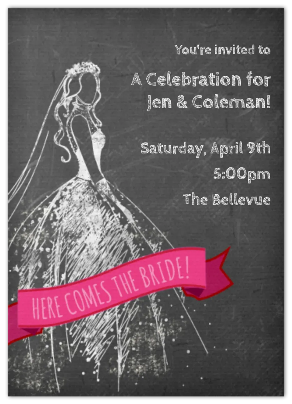 Chalkboard Bride card