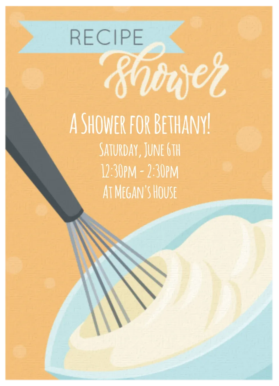 Recipe Shower card