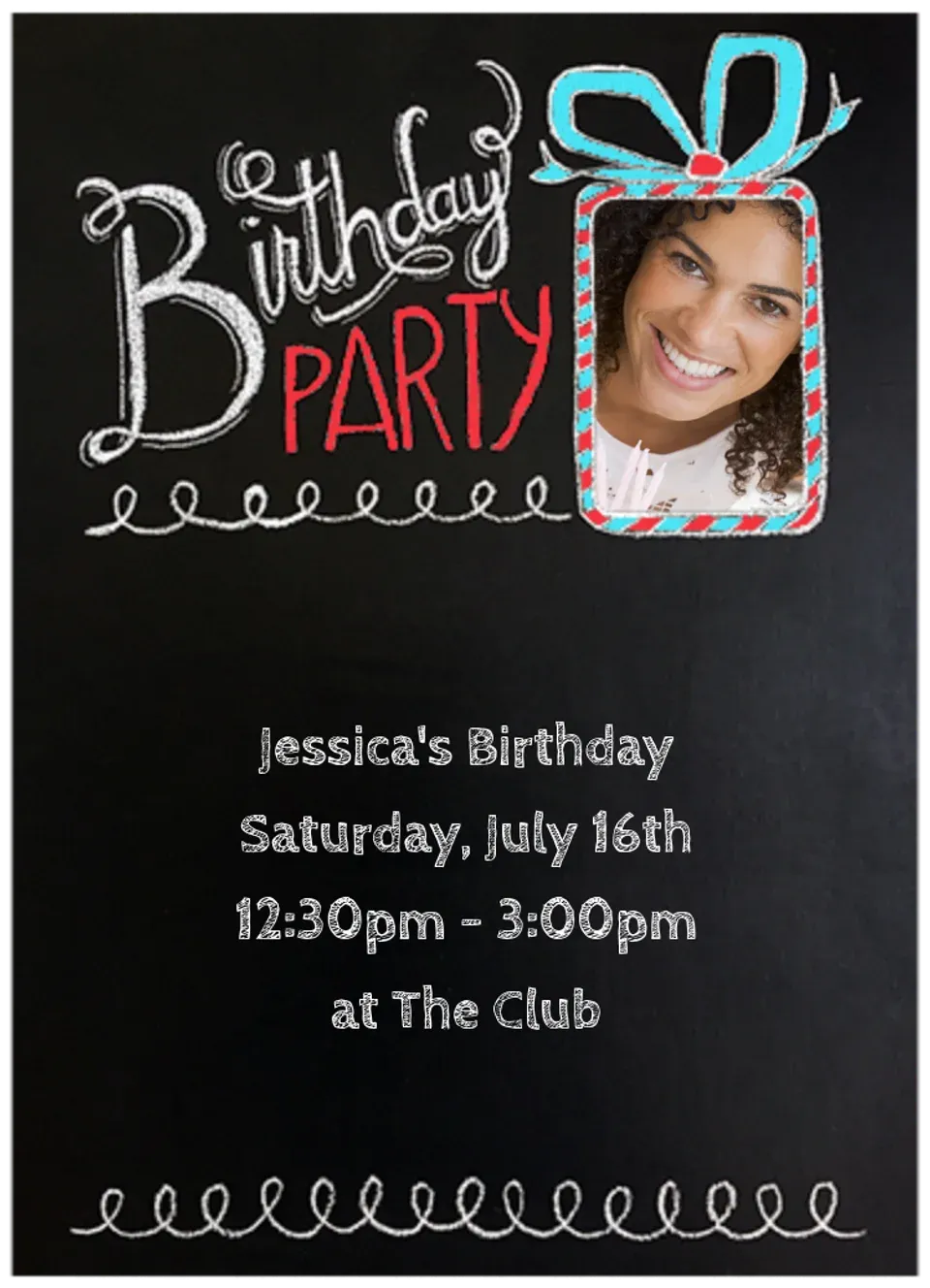 Birthday Photo Chalkboard card