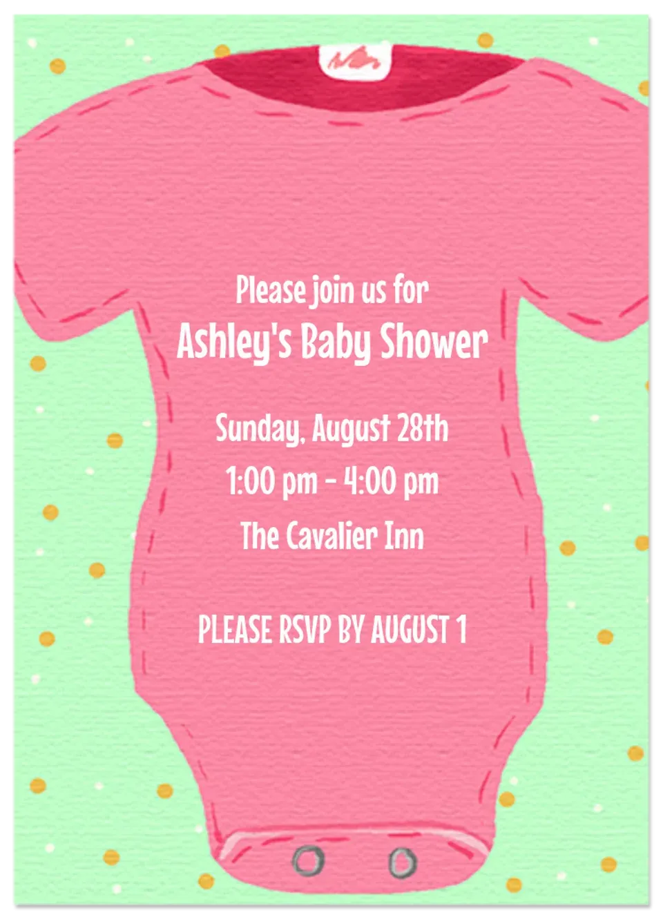 Baby Shower Snapsuit card