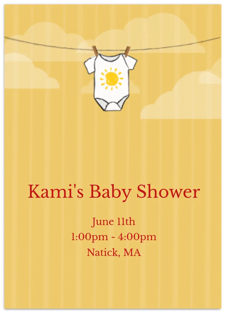 Summer Baby Shower card