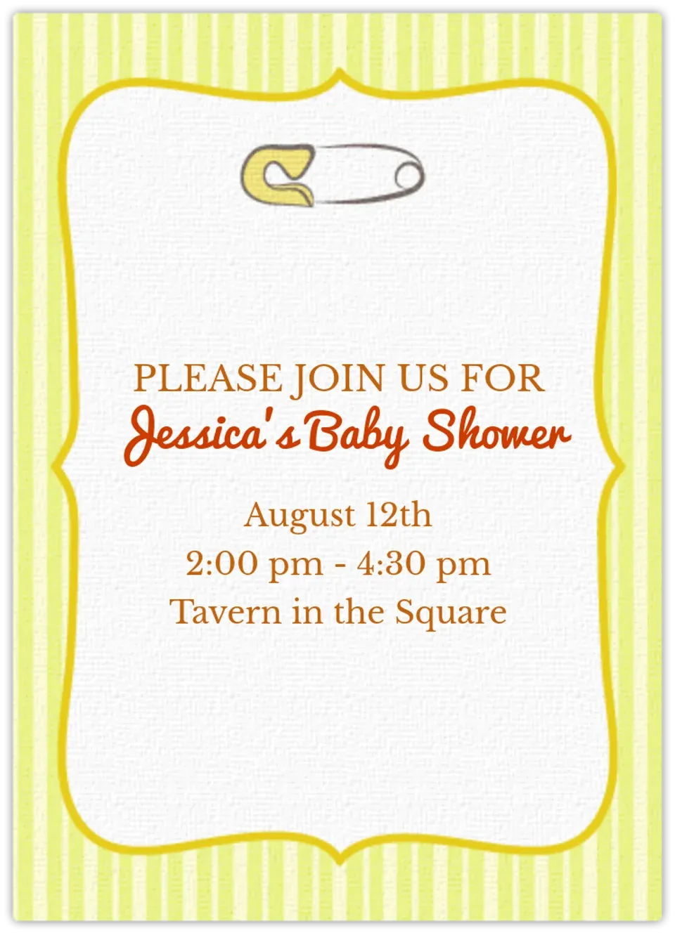 Baby Safety Pin card