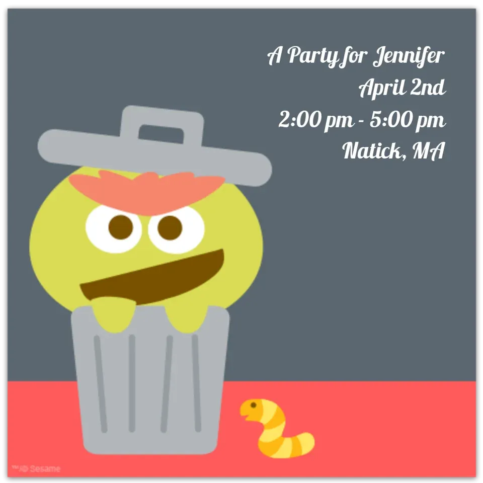 Baby Oscar the Grouch card