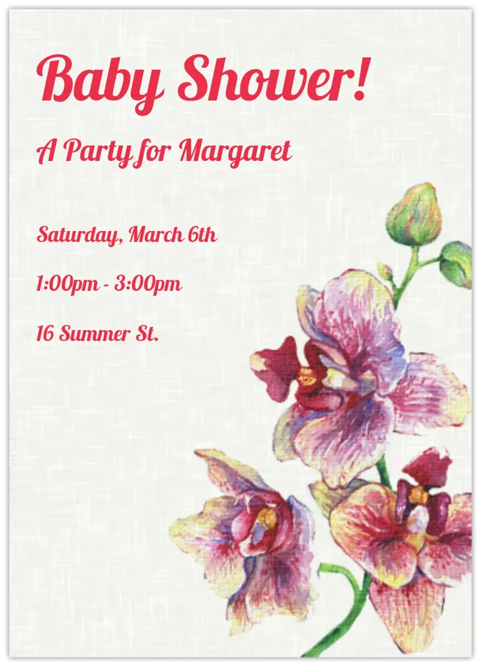 Wild Shower Flowers card