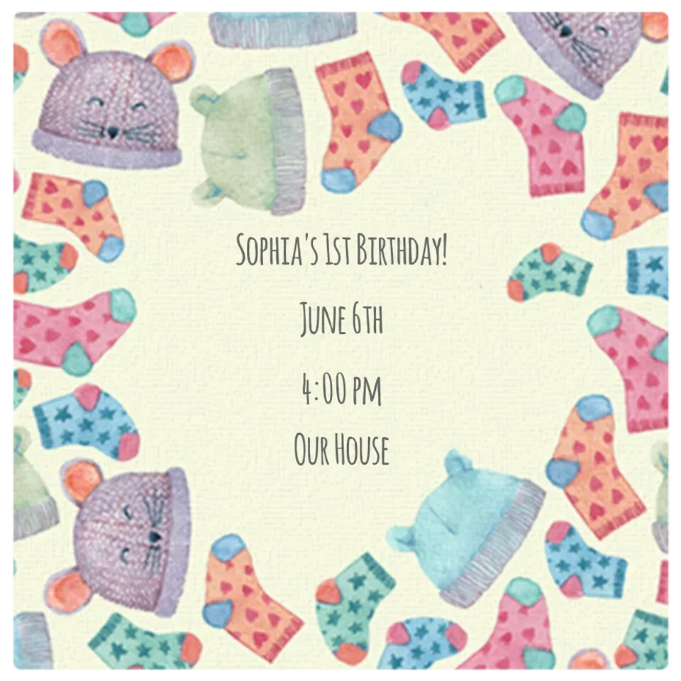 Baby Socks card