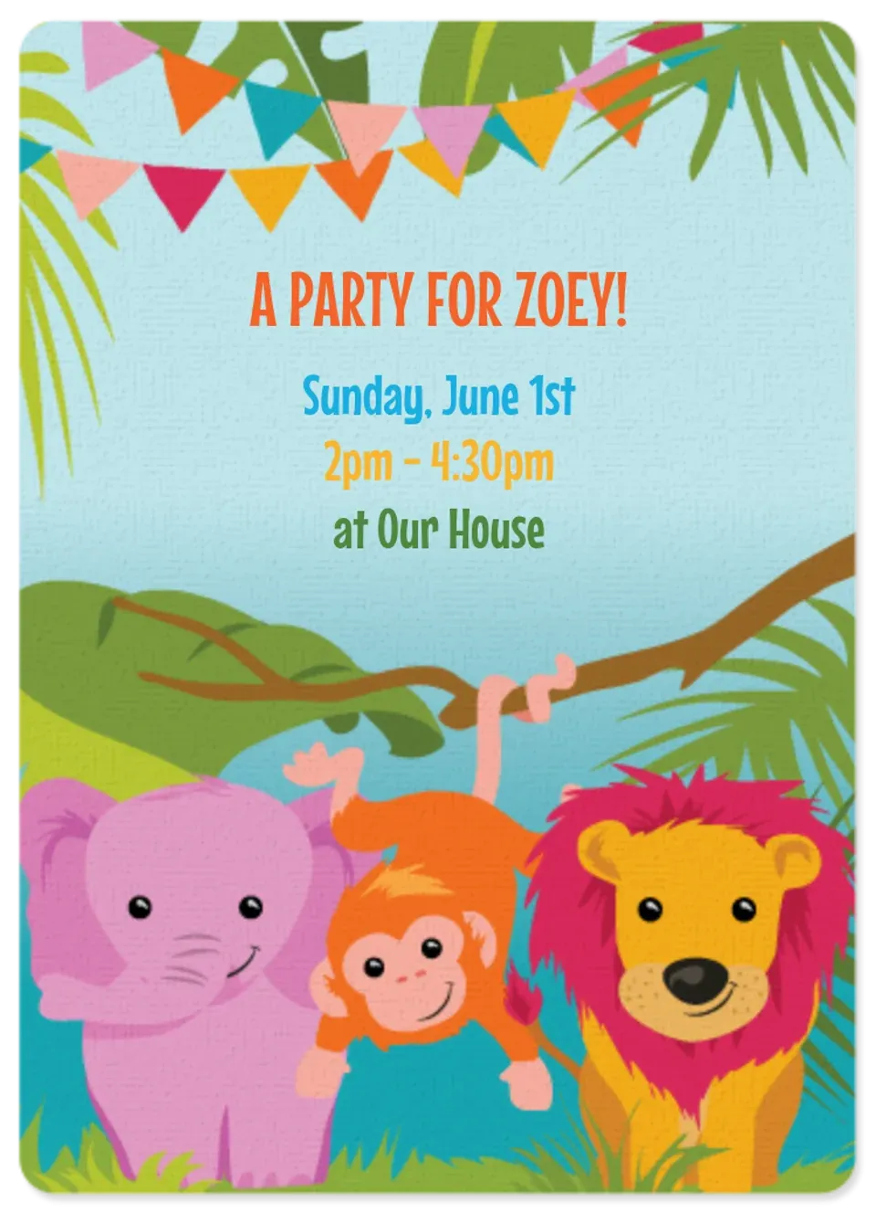 Jungle Animals card