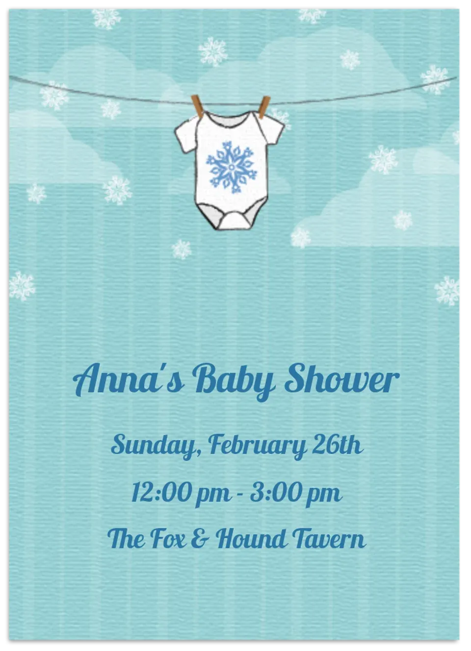Winter Baby Shower card