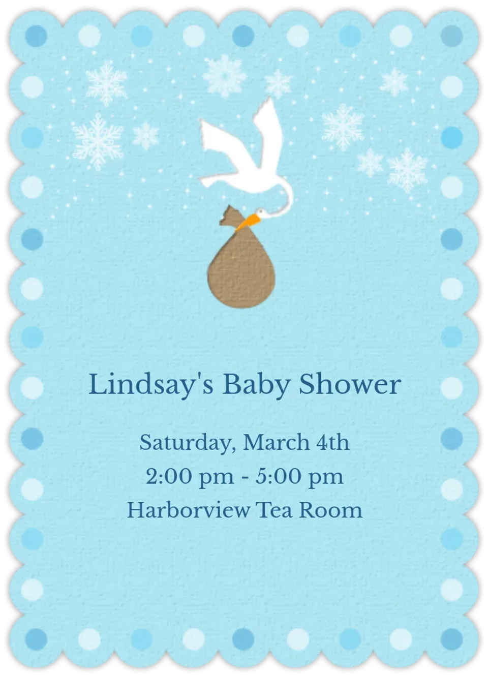Winter Stork card