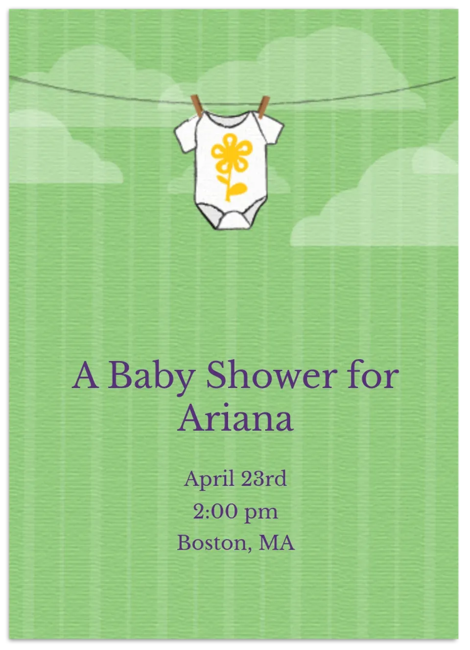 Spring Baby Shower card