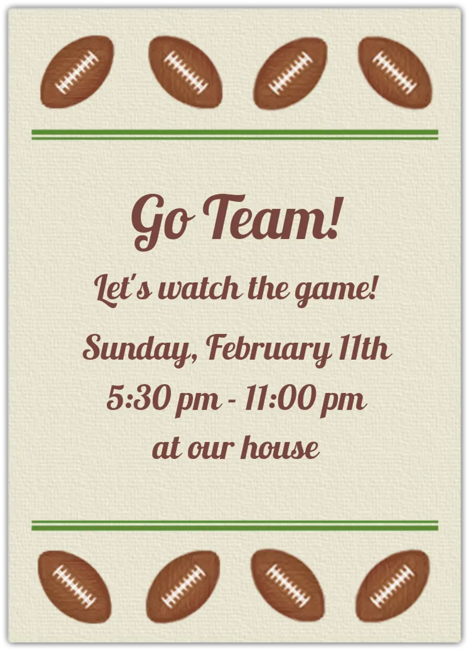 Football Pattern card