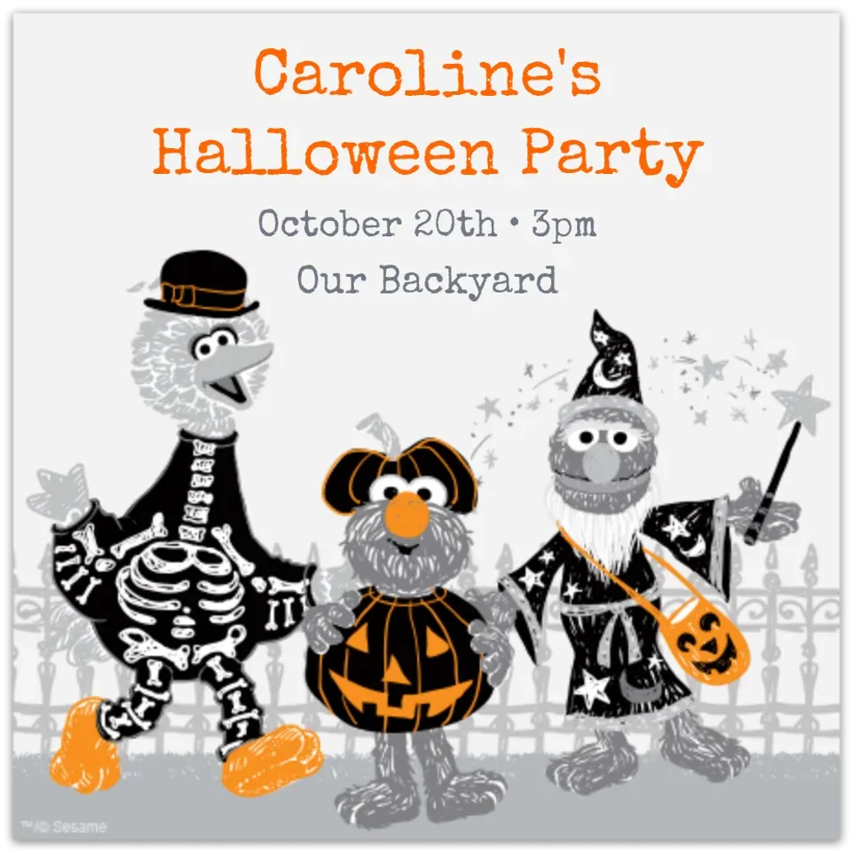 Sesame Street Costume Party card