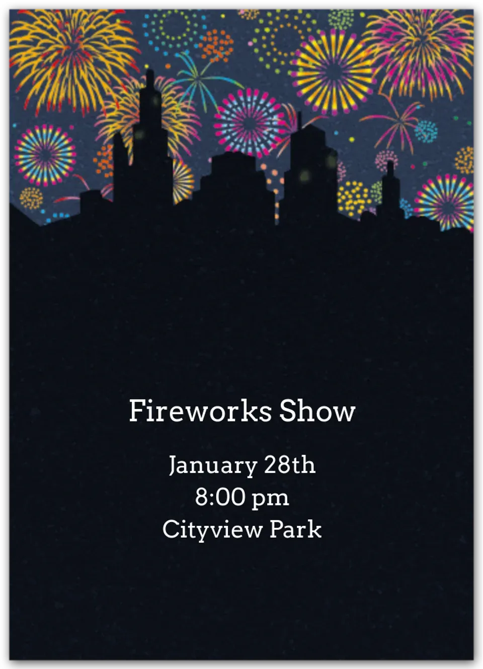 City Fireworks card