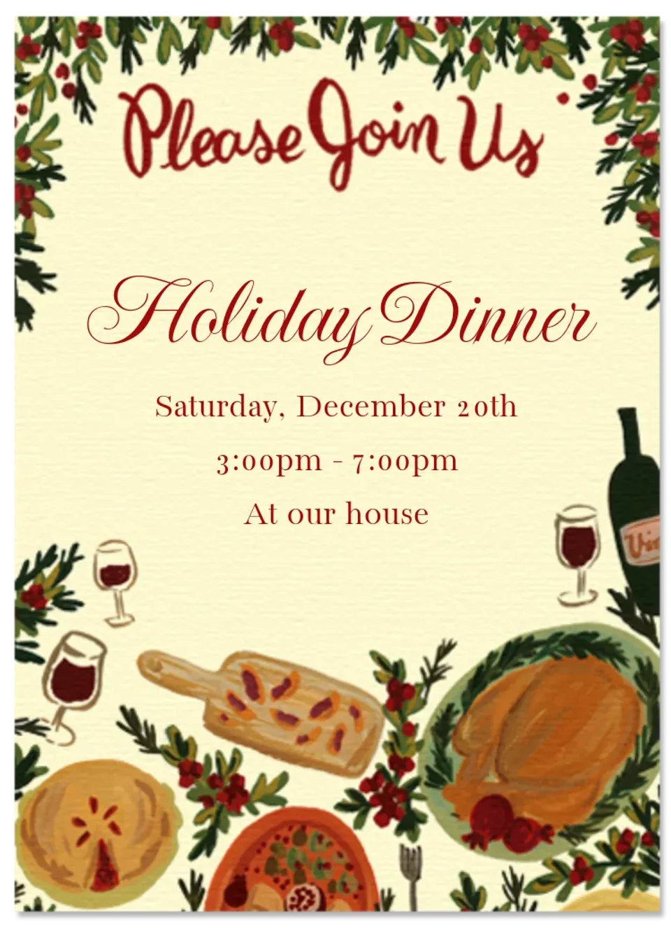 Holiday Dinner card