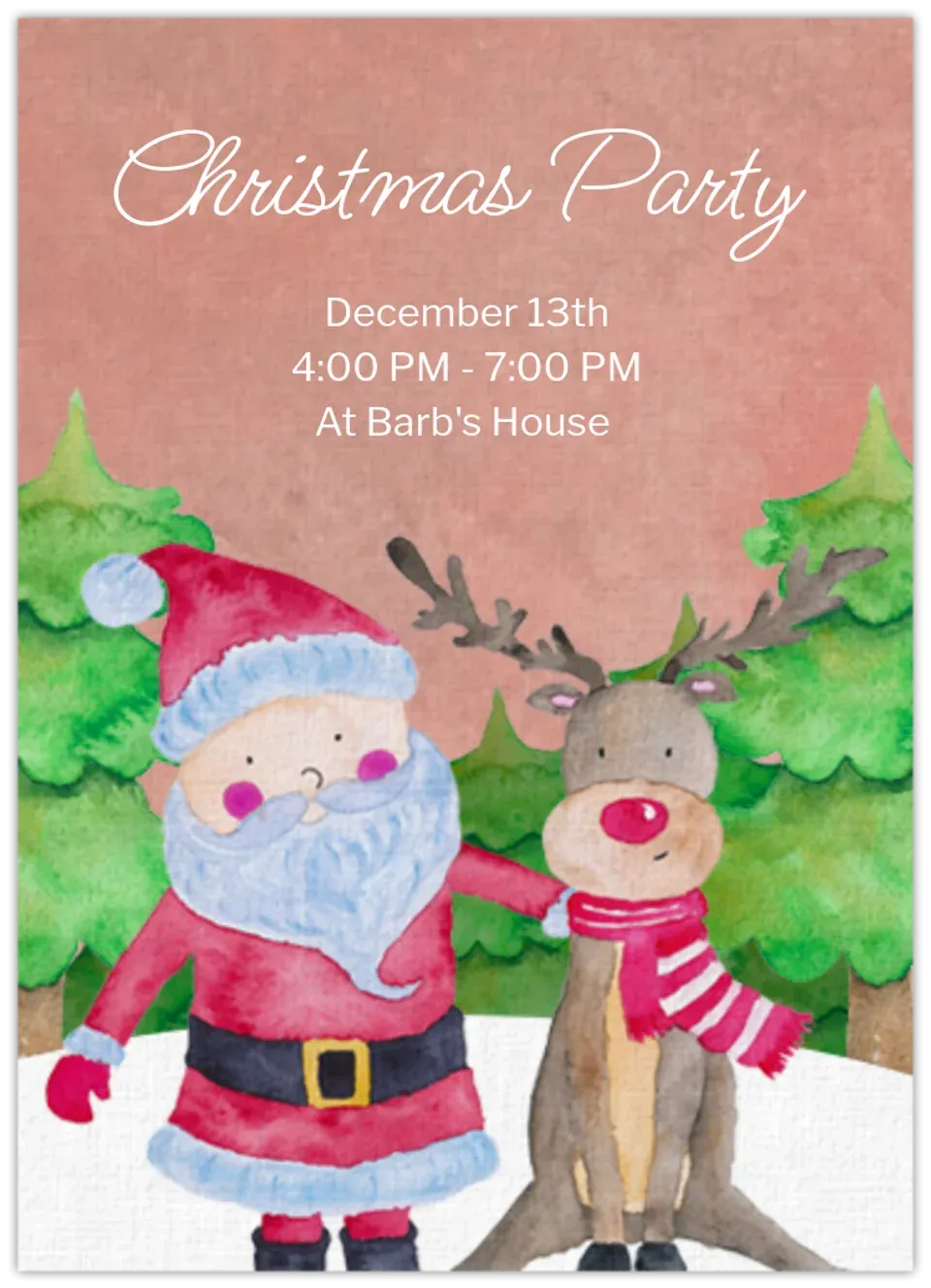 Santa's Reindeer card