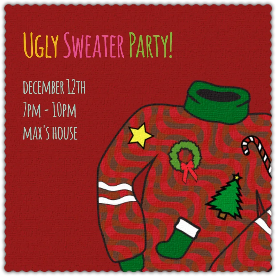 Ugly Sweater Party card
