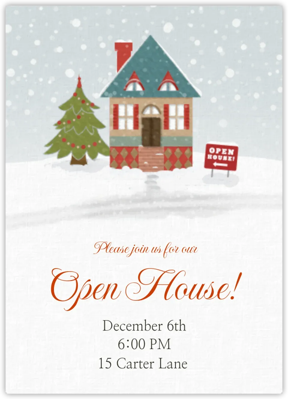 Winter Open House card