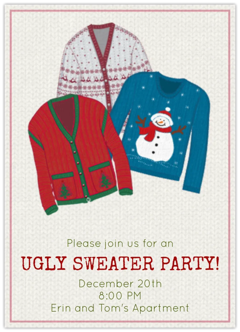 Ugly Sweaters card