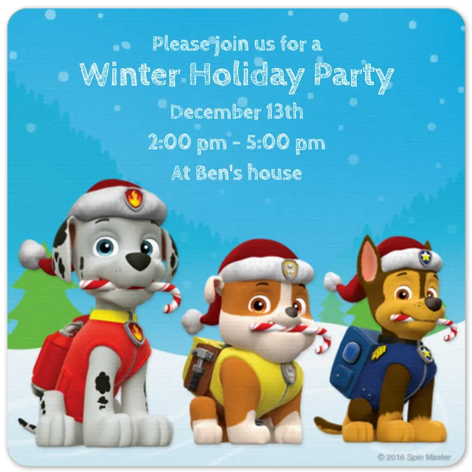 PAW Patrol Group Holiday card