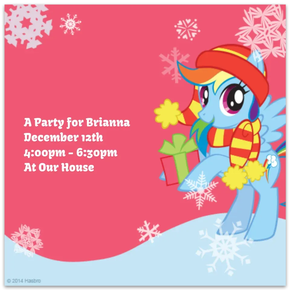 Rainbow Dash Snowflakes card