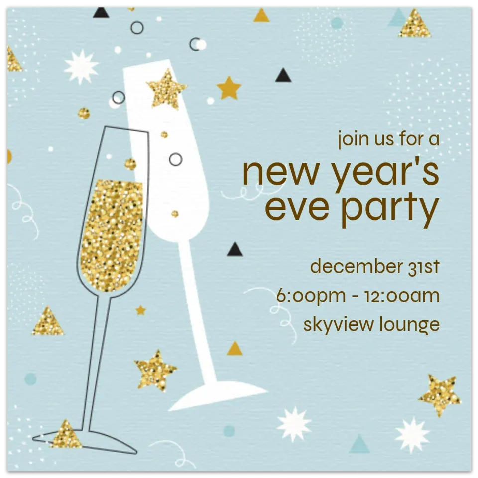 Glittering Champagne card