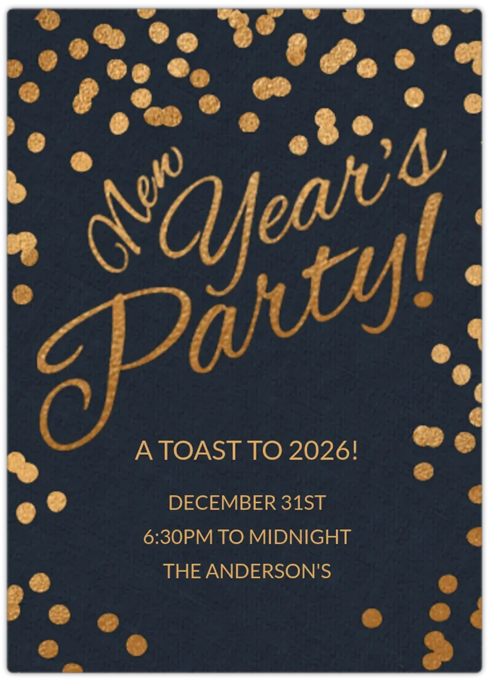 New Year's Dots card