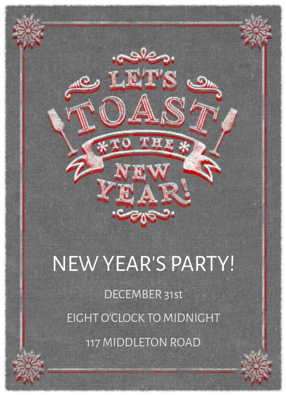 Toast the New Year card