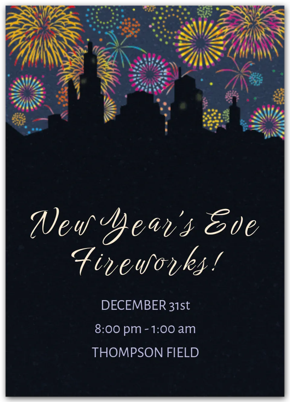 New Year City Scene card