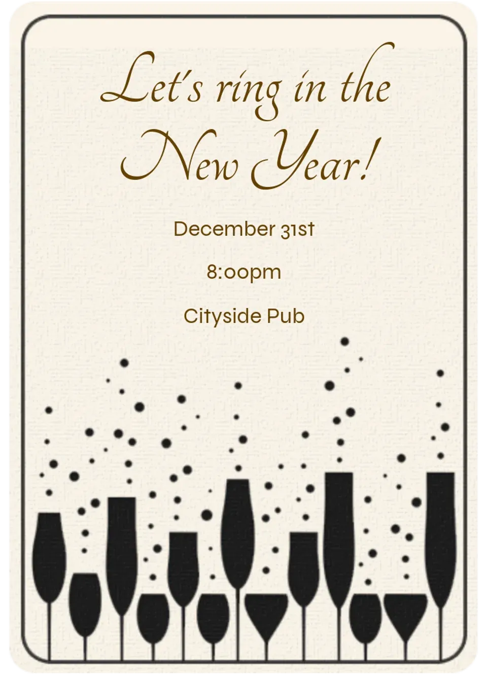 New Year Champagne card