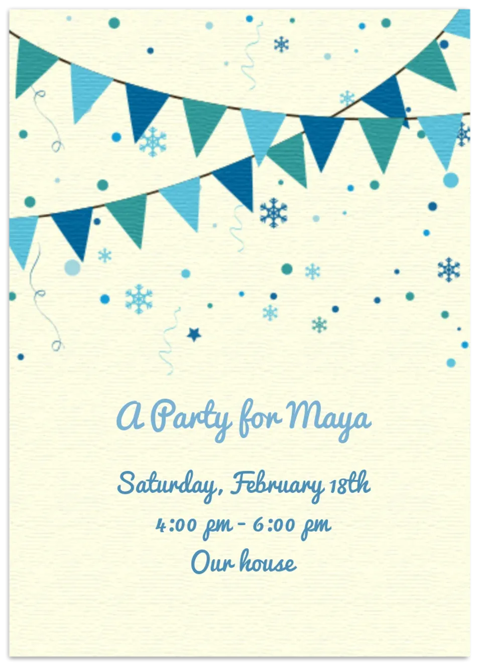 Winter Birthday Banner card