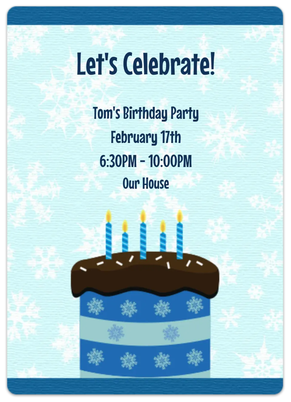 Winter Birthday Cake card