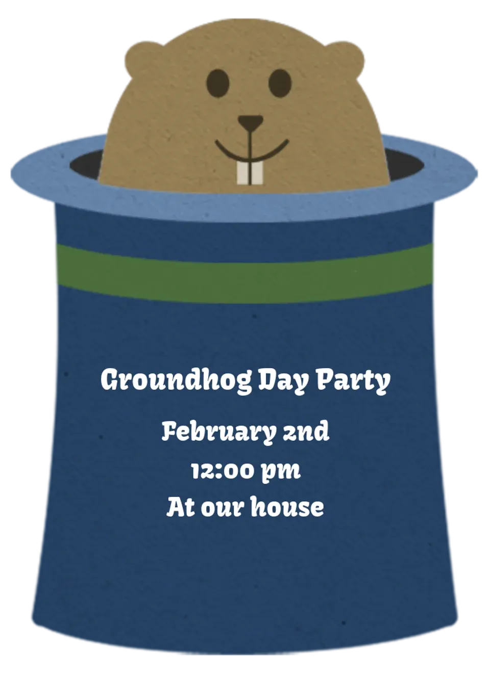 Groundhog Top Hat card