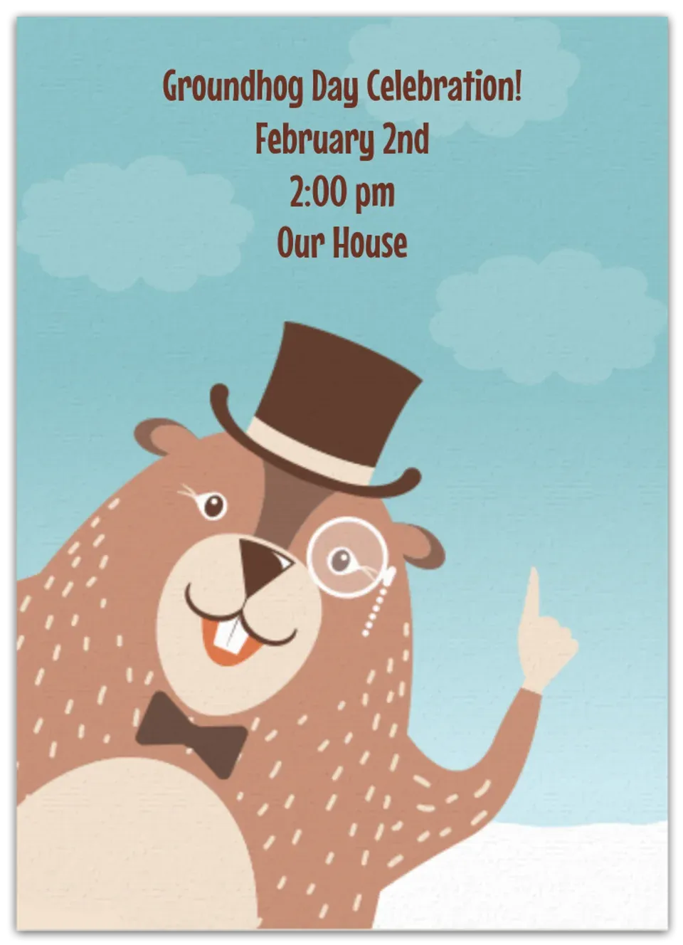 Groundhog Prognostication card