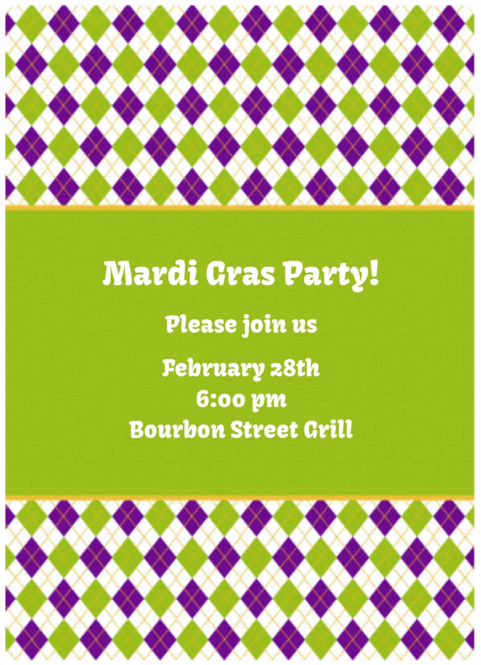 Mardi Gras Pattern card