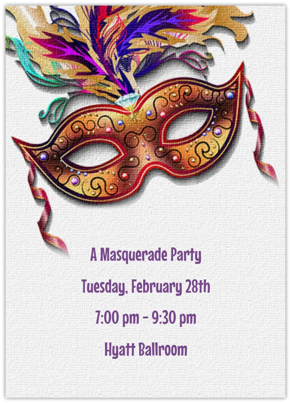 Mardi Gras Masquerade card