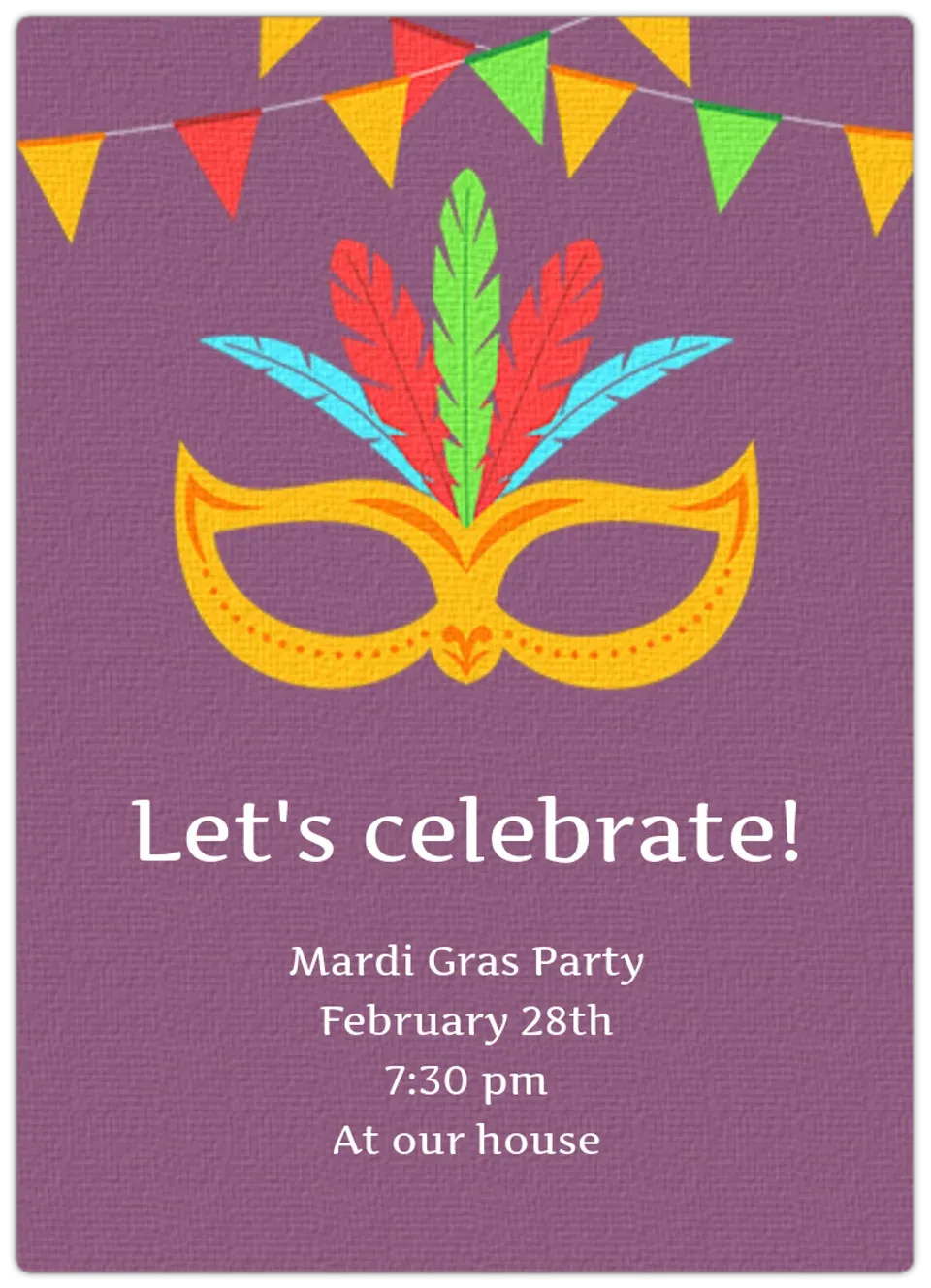 Mardi Gras Mask card