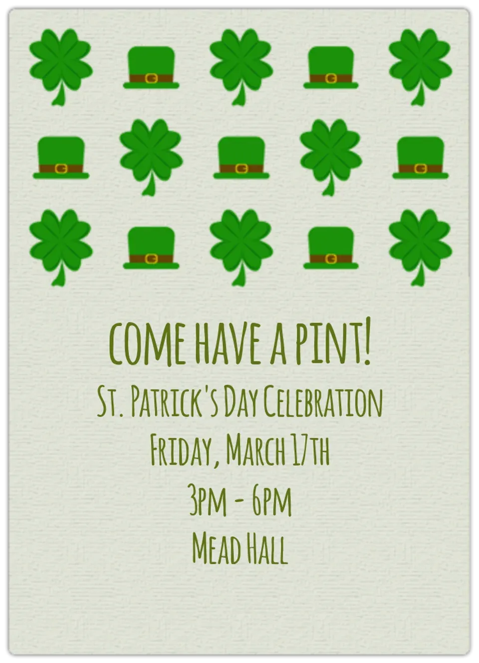 Shamrock Pattern card