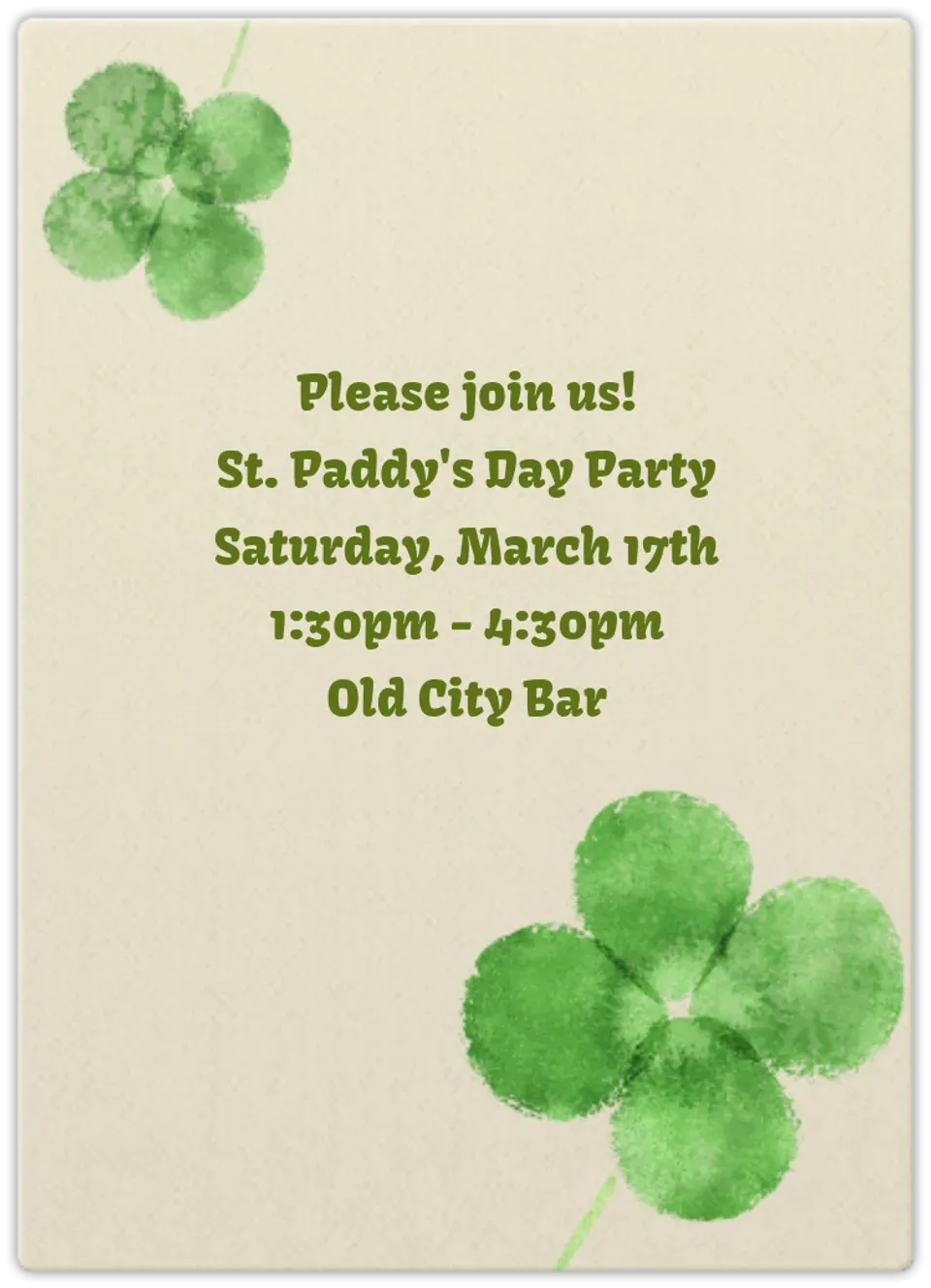Green Clovers card