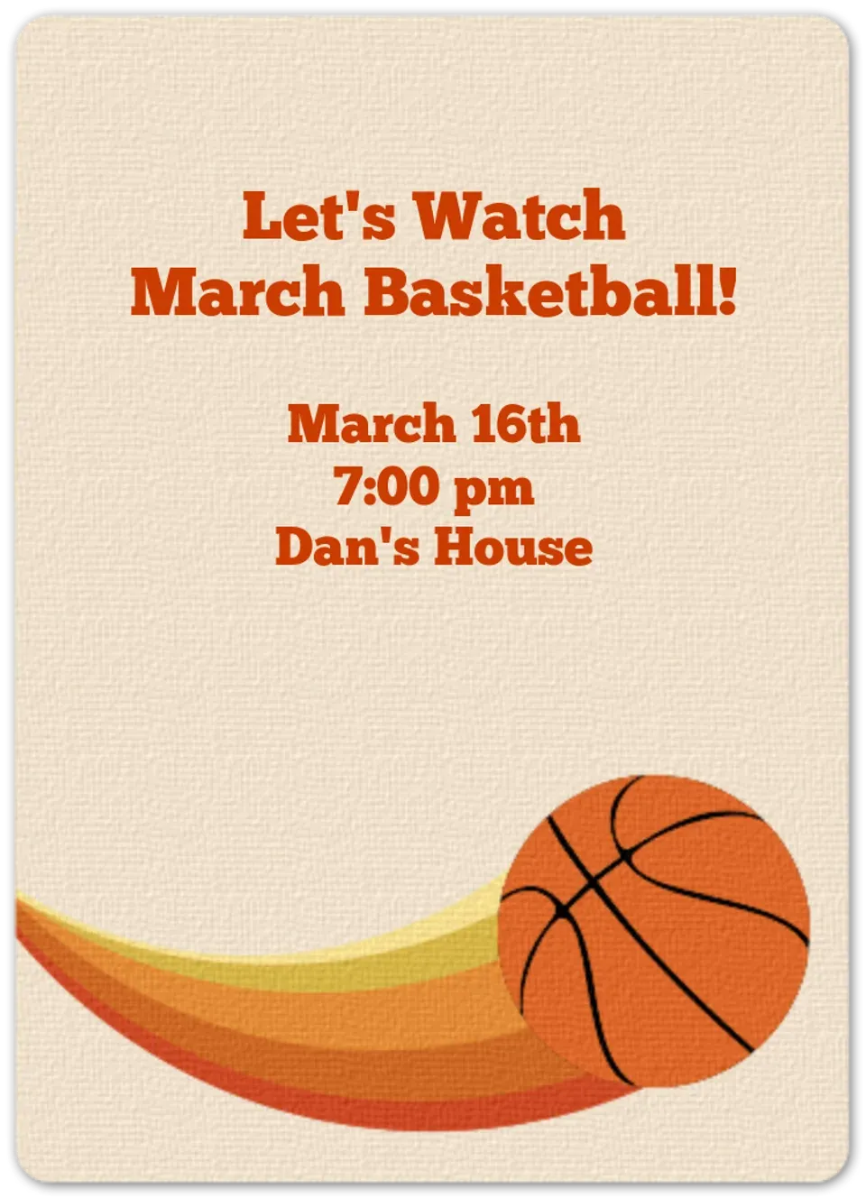 Basketball Tournament card