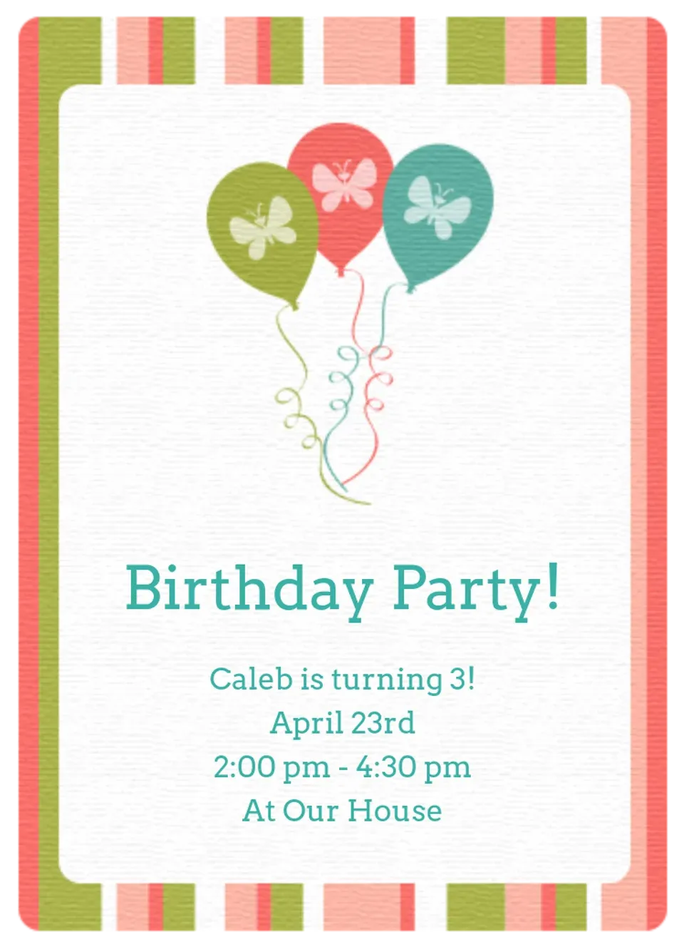 Spring Birthday Balloons card