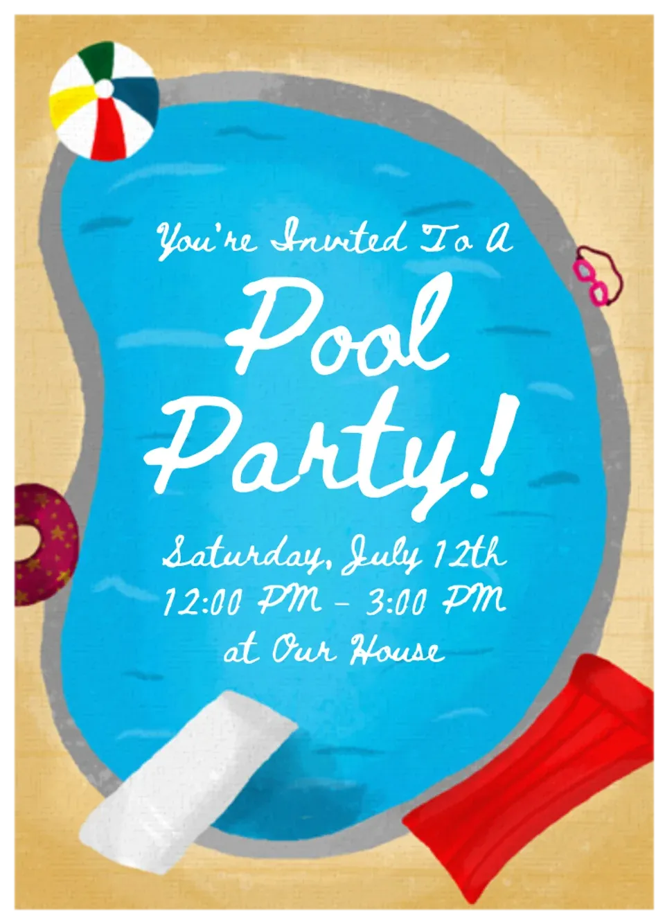 Summer Pool Scene card