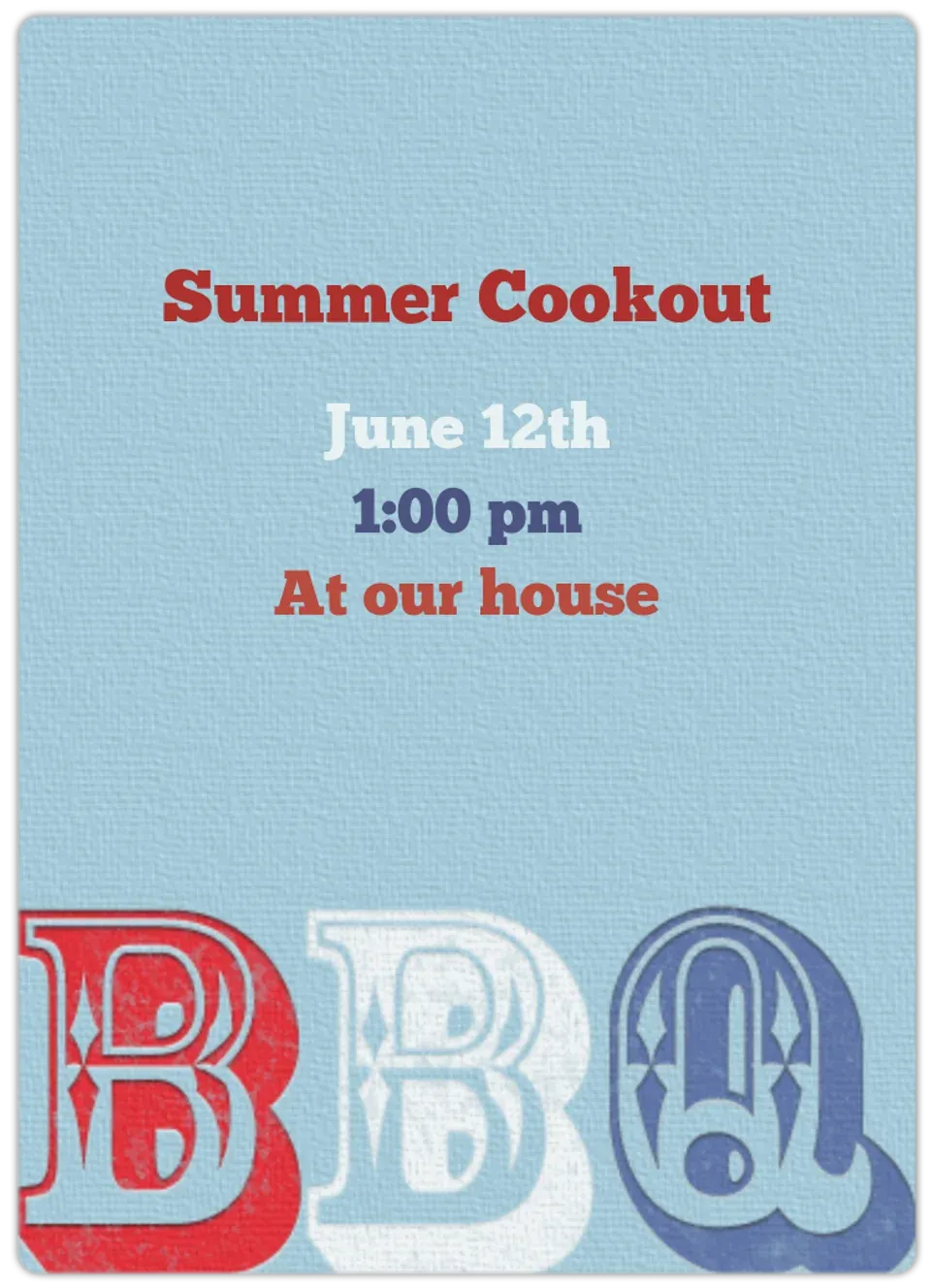 Patriotic BBQ card