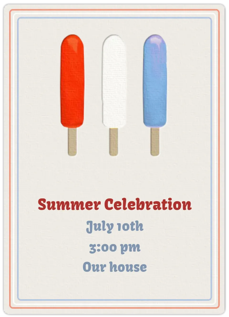Patriotic Popsicles card